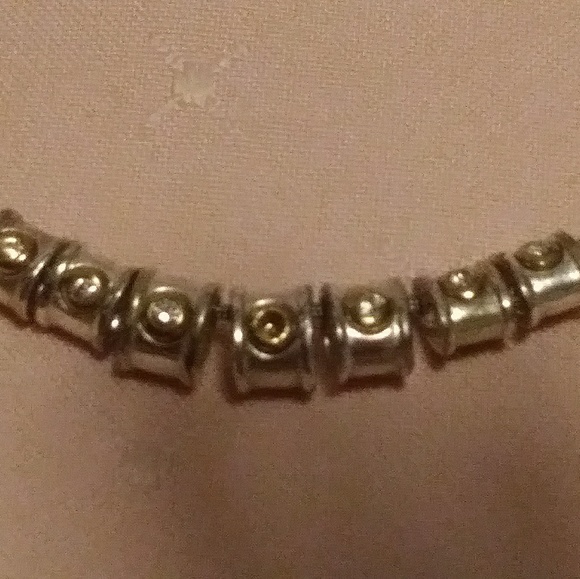 MONET Silver tone Rope Necklace Rhinestone Charms - Picture 3 of 5